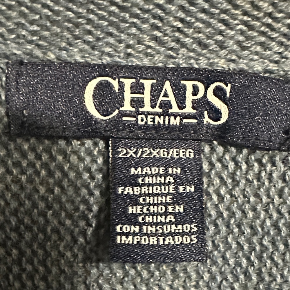 Chaps Blue Southwestern Open-Front Vest with Red Accents - Picture 3 of 12